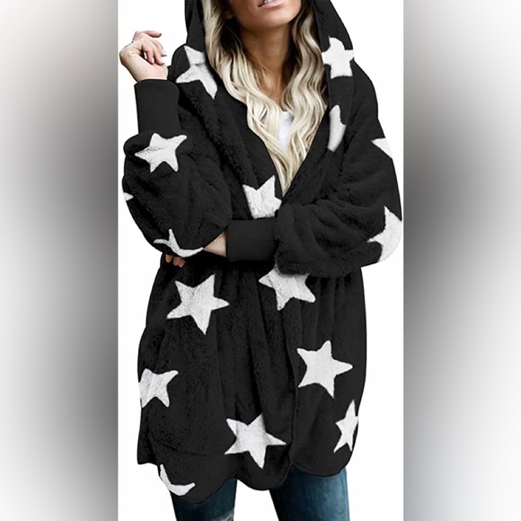 Jackets & Blazers - New Womens Winter Long Sleeve Fuzzy Fleece Open Front Hooded Jacket